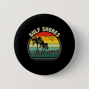 Macaron Rond 5 Cm Vintage Gulf Shores Beach Alabama Summer Sunset Pa