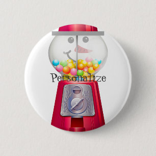 Macaron Rond 5 Cm Vintage Gumball machine boule de neige