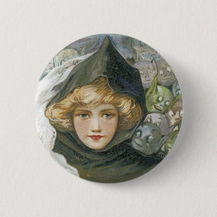Macaron Rond 5 Cm Vintage Halloween