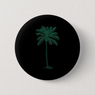 Macaron Rond 5 Cm Vintage Hawaiian Palm Tree Beach Tropical Island P