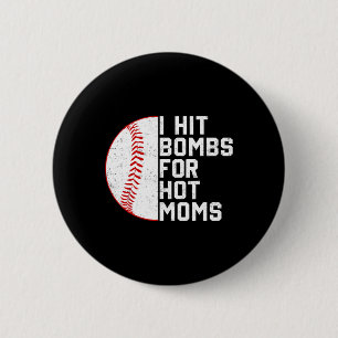 Macaron Rond 5 Cm Vintage Je frappe des bombes de baseball pour les