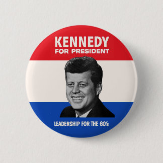 Macaron Rond 5 Cm Vintage JFK Kennedy pour la campagne présidentiell