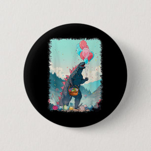 Macaron Rond 5 Cm Vintage Kaiju Chemise de Pâques Kaiju Art japonais