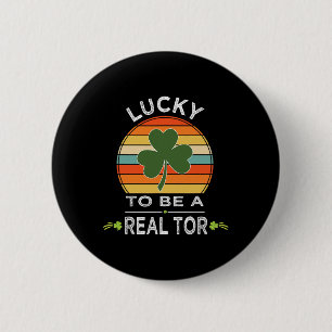 Macaron Rond 5 Cm Vintage Lucky À Être Réalisateur St Patrick Day Ca