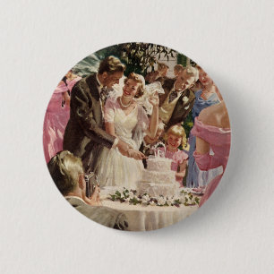 Macaron Rond 5 Cm Vintage Mariage Mariée Groom Les jeunes mariés cou