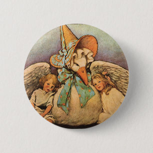 Macaron Rond 5 Cm Vintage Mère Oie Enfants Jessie Willcox Smith