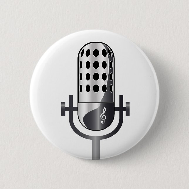 Macaron Rond 5 Cm Vintage microphone (Devant)