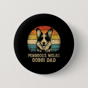 Macaron Rond 5 Cm Vintage Pembroke Welsh Corgi Papa Amoureux de les