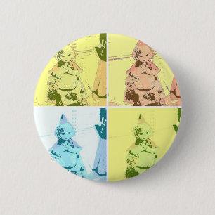Macaron Rond 5 Cm Vintage petit rouge