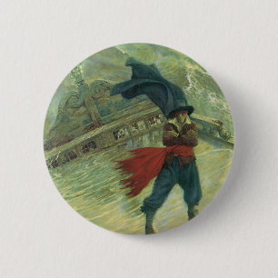 Macaron Rond 5 Cm Vintage Pirate, le Hollandais volant par Howard Py
