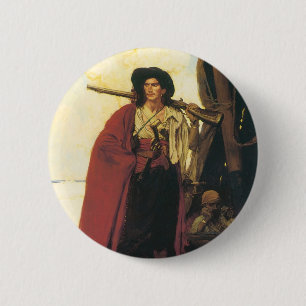 Macaron Rond 5 Cm Vintage Pirates Buccaneer était un personnage pitt