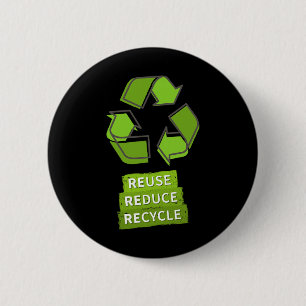 Macaron Rond 5 Cm Vintage Recycle Logo Jour des terres Nature Planet