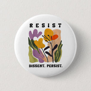 Macaron Rond 5 Cm Vintage résistance à la dissidence persiste Floral