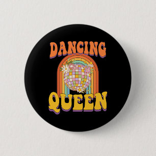 Macaron Rond 5 Cm Vintage Retro Dancing Queens Enterrement de Vie de