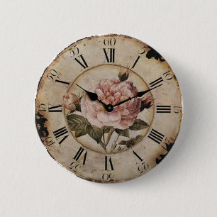 Macaron Rond 5 Cm Vintage Rose Rose Floral steampunk Mariage
