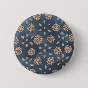 Macaron Rond 5 Cm Vintage tissu floral japonais 147
