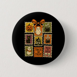 Macaron Rond 5 Cm Vintage Treat Trick or Shirt Cute Retro Halloween