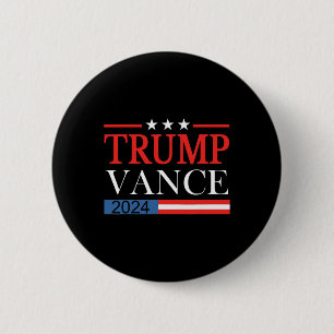 Macaron Rond 5 Cm Vintage Trump Vance 2025 Rétro Drapeau États-Unis 