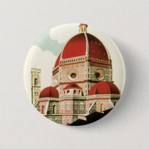Macaron Rond 5 Cm Vintage voyage Florence Firenze Italie Eglise Duom