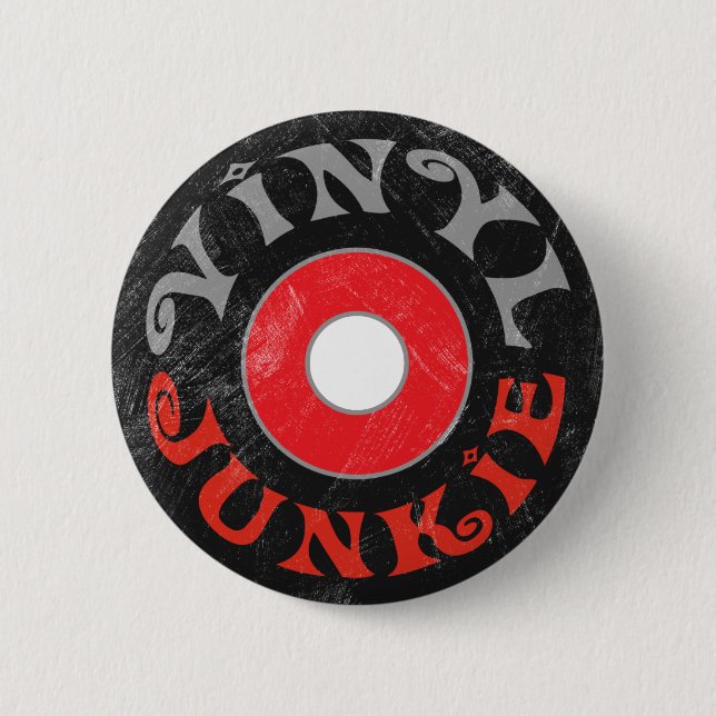 Macaron Rond 5 Cm Vinyl Junkie (Devant)