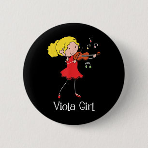 Macaron Rond 5 Cm Viola Girl - Violist Symphony Band Jazz Music Love