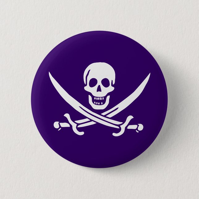 Macaron Rond 5 Cm Violet Calico Jack (Devant)