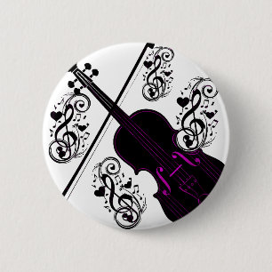 Macaron Rond 5 Cm Violon, amour cinglé_