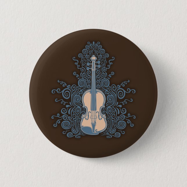 Macaron Rond 5 Cm Violon tourbillonnant (Devant)
