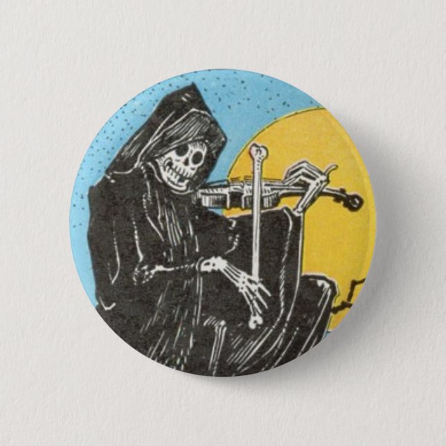 Macaron Rond 5 Cm Violoneur foncé (Devant)