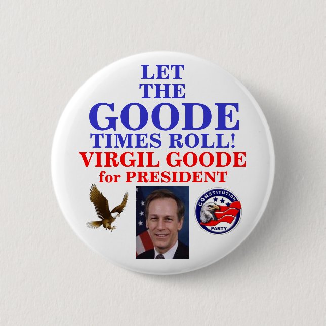 Macaron Rond 5 Cm Virgil Goode pour le bouton de président (Devant)