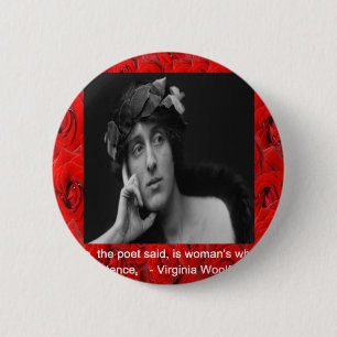 Macaron Rond 5 Cm Virginia Woolf & Citation sur l'amour
