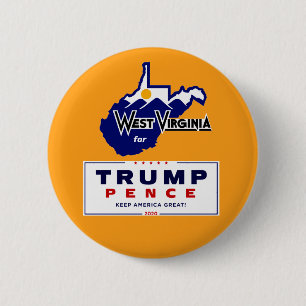 Macaron Rond 5 Cm Virginie-Occidentale pour Trump Pence 2020