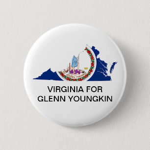 Macaron Rond 5 Cm Virginie pour GLENN YOUNGKIN GOVERNOR Button