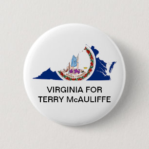 Macaron Rond 5 Cm Virginie pour TERRY McAULIFFE GOVERNOR Button