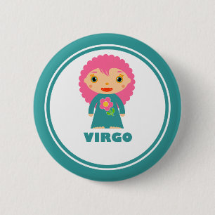 Macaron Rond 5 Cm Virgo est mon signe zodiaque