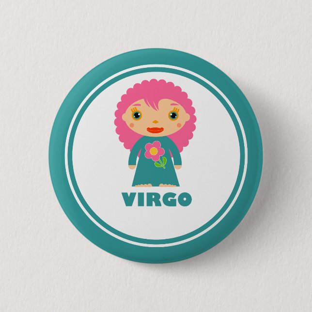 Macaron Rond 5 Cm Virgo est mon signe zodiaque (Devant)