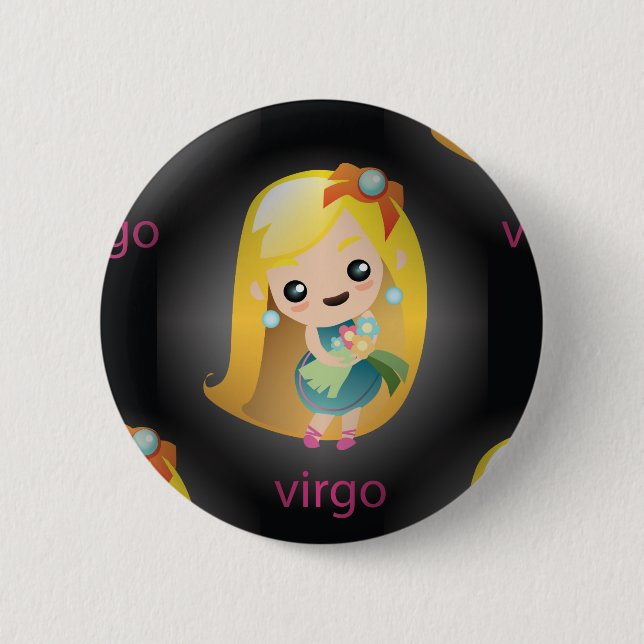 Macaron Rond 5 Cm virgo kawaii (Devant)