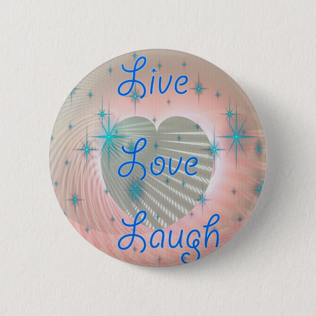 Macaron Rond 5 Cm Vis, Rires, Amour (Devant)