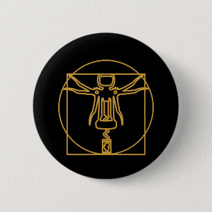 Macaron Rond 5 Cm Vis viticole de l'homme vitruvien de Da Vinci