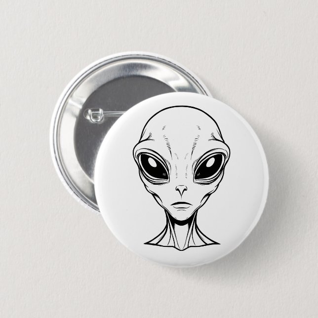 Macaron Rond 5 Cm Visage Alien (Devant & derrière)