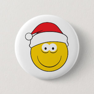 Macaron Rond 5 Cm Visage au Chapeau de Père Noël