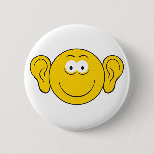 Macaron Rond 5 Cm Visage aux grandes oreilles