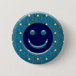 MACARON ROND 5 CM VISAGE AVEC DES ÉTOILES
