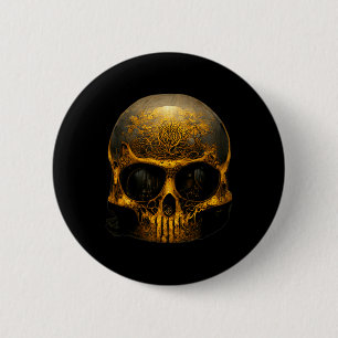 Macaron Rond 5 Cm Visage Crâne effrayant Pour Un Costume Halloween D