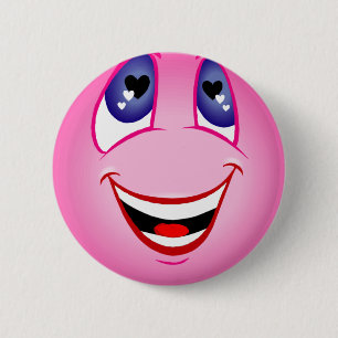 Macaron Rond 5 Cm Visage dans le Pin d'amour