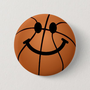 Macaron Rond 5 Cm Visage de basket-ball