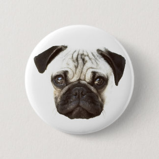 Macaron Rond 5 Cm Visage de carlin