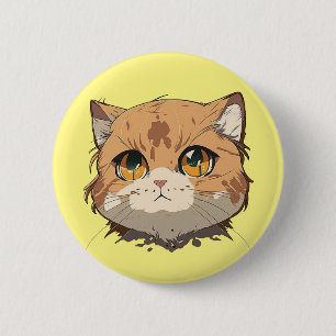 Macaron Rond 5 Cm Visage de chat d'Anime
