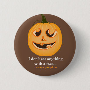 Macaron Rond 5 Cm Visage de citrouille - Pin