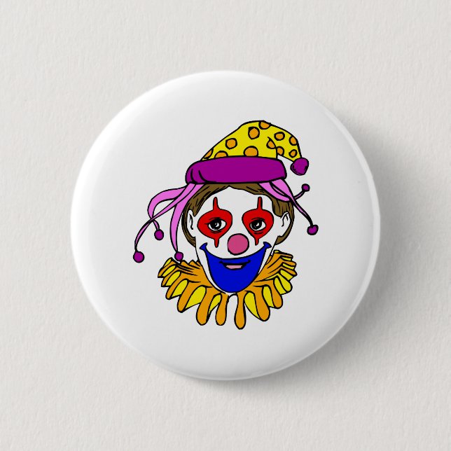 Macaron Rond 5 Cm Visage de clown (Devant)